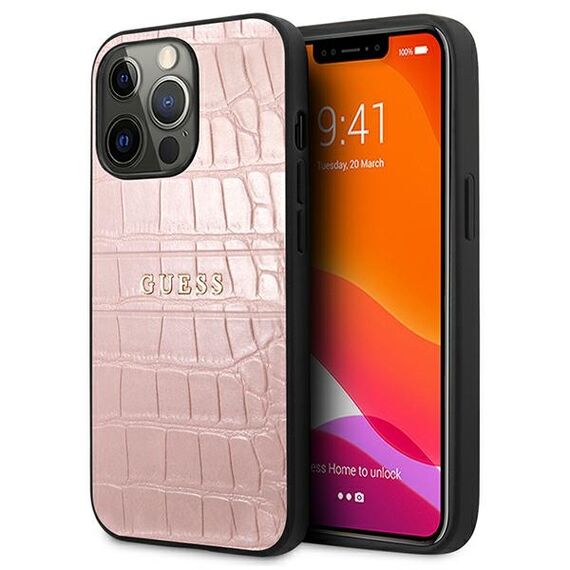 Guess Croco Strap Collection iPhone 13 Pro / 13 6.1" Case - Pink | Techbox