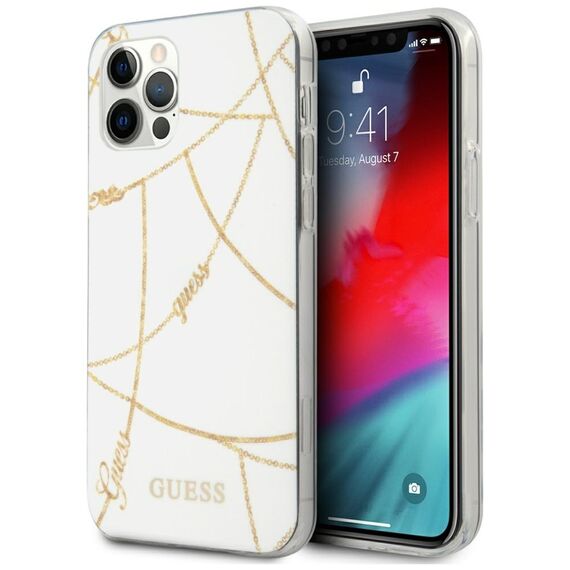 Guess Gold Chain Collection iPhone 12 Pro Max 6.7" Case - White - Uncategorized Cases (2) - Cases - Techbox