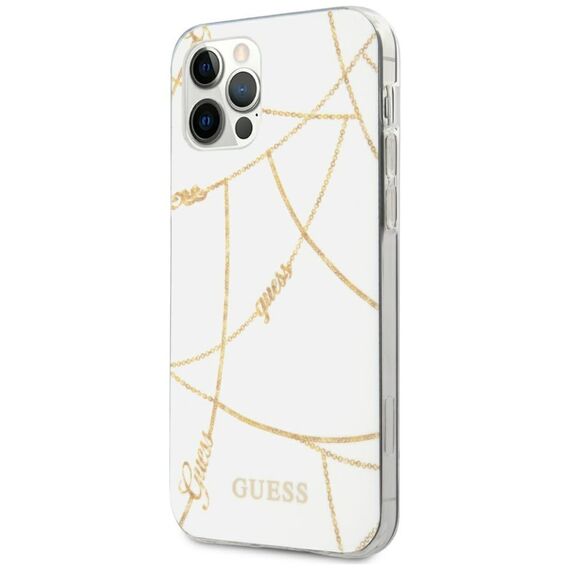 Guess Gold Chain Collection iPhone 12 Pro Max 6.7" Case - White - Uncategorized Cases (2) - Cases - Techbox
