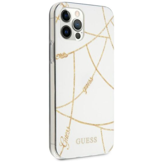 Guess Gold Chain Collection iPhone 12 Pro Max 6.7" Case - White - Uncategorized Cases (2) - Cases - Techbox