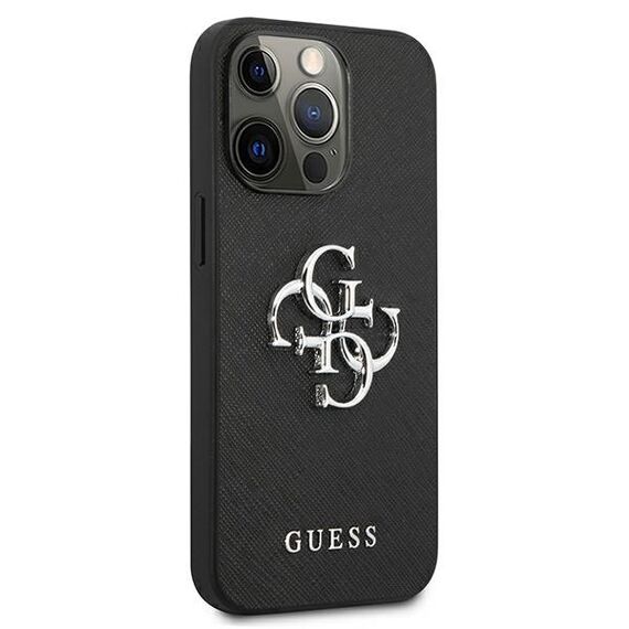 Guess Saffiano 4G Metal Logo case for iPhone 13 Pro / 13 6.1" - black - Uncategorized Cases (2) - Cases - Techbox