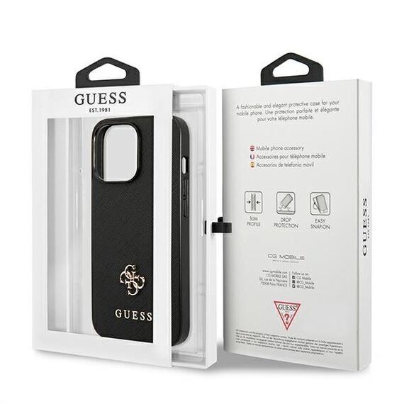 Guess Saffiano 4G Small Metal Logo case for iPhone 13 Pro / 13 6.1" - black - Uncategorized Cases (2) - Cases - Techbox