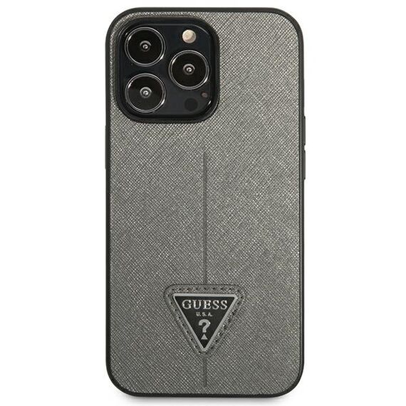 Guess Saffiano Triangle Logo case for iPhone 13 Pro / 13 6.1" - silver | Techbox