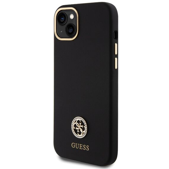 Guess Silicone Logo Strass 4G Case for iPhone 15 Plus / 14 Plus 6.7" - Black | Techbox
