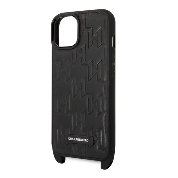 Karl Lagerfeld Monogram Plaque Logo Strap Case for iPhone 14 / 15 / 13 6.1" - Black - Uncategorized Cases (2) - Cases - Techbox