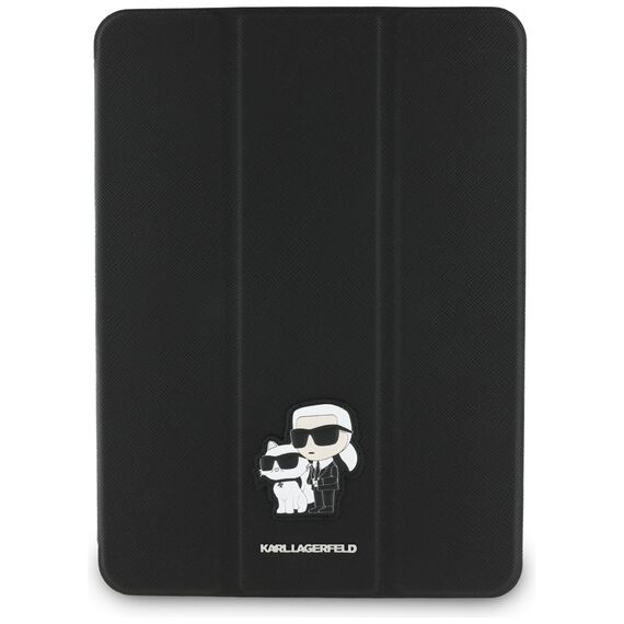 Karl Lagerfeld Saffiano Magnetic Karl &amp; Choupette iPad Air 11" 2024 Book Cover Case - Black | Techbox
