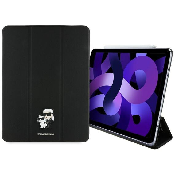 Karl Lagerfeld Saffiano Magnetic Karl &amp; Choupette iPad Air 13" 2024 Book Cover Case - Black | Techbox