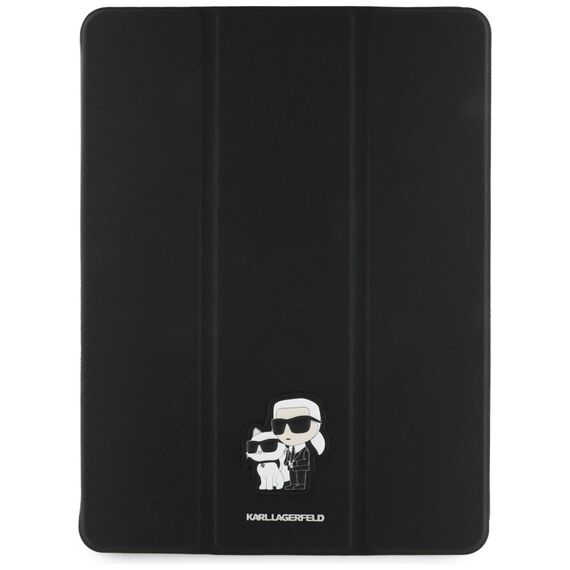 Karl Lagerfeld Saffiano Magnetic Karl &amp; Choupette iPad Air 13" 2024 Book Cover Case - Black | Techbox