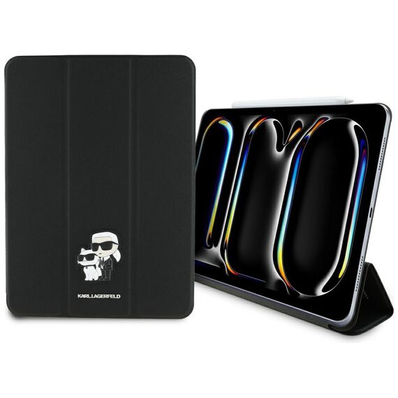 Karl Lagerfeld Saffiano Magnetic Karl &amp; Choupette iPad Pro 11" 2024 Book Cover Case - Black - Tablet Accessories - Tablet PC & Accessories - Techbox