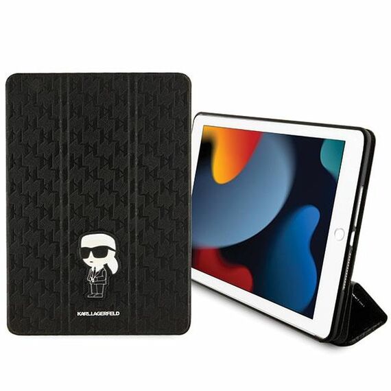 Karl Lagerfeld Saffiano Monogram Ikonik Case for iPad 10.2" 2019 (7th gen.) Folio Magnet Allover Cover - Black - Tablet Accessories - Tablet PC & Accessories - Techbox