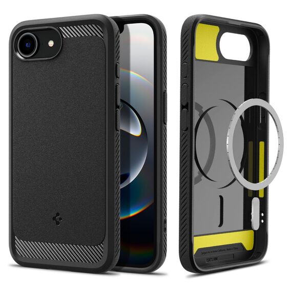 Spigen Rugged Armor MagSafe case for iPhone 16e - black | Techbox