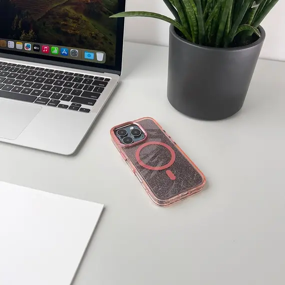 Glitter Case with MagSafe for Samsung Galaxy S25 Edge - Pink | Techbox