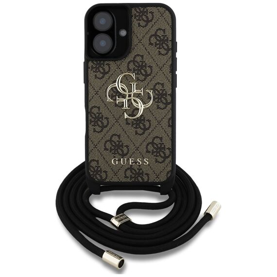 Guess 4G Big Logo Cord Stap Crossbody Case for iPhone 16 Plus Brown | Techbox