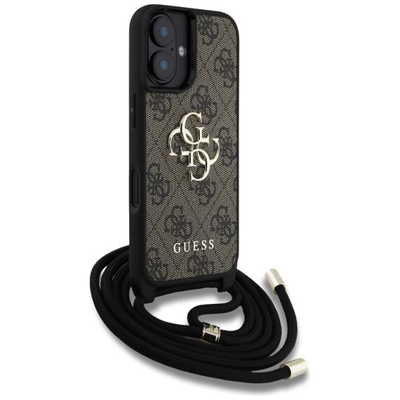Guess 4G Big Logo Cord Stap Crossbody Case for iPhone 16 Plus Brown | Techbox