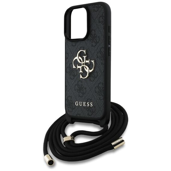 Guess 4G Big Logo Cord Stap Crossbody Case for iPhone 16 Pro Black - Apple Cases - Cases - Techbox