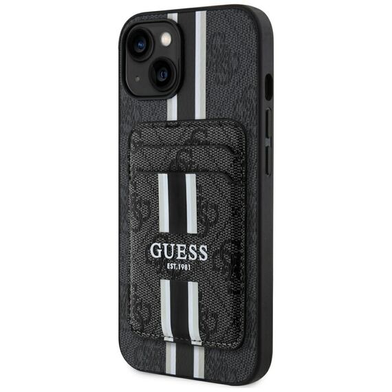 Guess 4G Stripes case with Magsafe wallet for iPhone 15 black - Uncategorized Cases (2) - Cases - Techbox