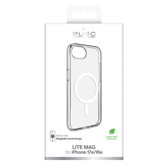 Puro Cover in TPU+PC "LITE MAG" with Magsafe for iPhone 16E, transparent - Apple Cases - Cases - Techbox