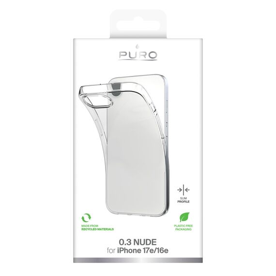 Puro Cover TPU Ultra-Slim "0.3 NUDE" for iPhone 16E, transparent | Techbox