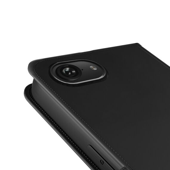 Puro Eco-Leather Case for iPhone 16E W/horiz.flip+2 Card Slot+Banknote Pocket+Cover Black | Techbox