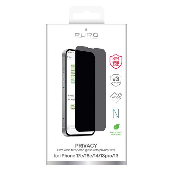 Puro Privacy Tempered Glass for iPhone 16E | Techbox