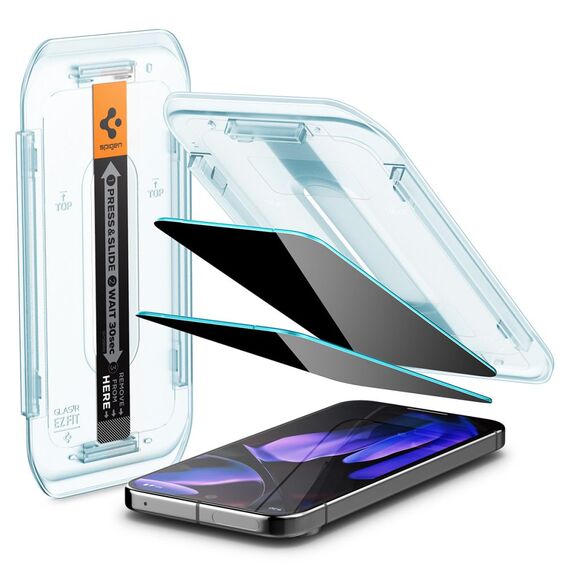 Spigen Glas.TR "Ez Fit" Privacy HD 2-pack privacy glass for Google Pixel 9 / 9 Pro