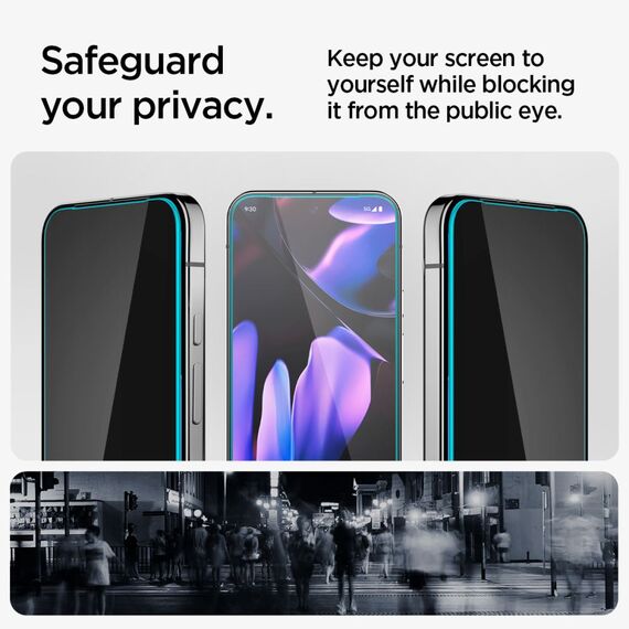 Spigen Glas.TR "Ez Fit" Privacy HD 2-pack privacy glass for Google Pixel 9 / 9 Pro