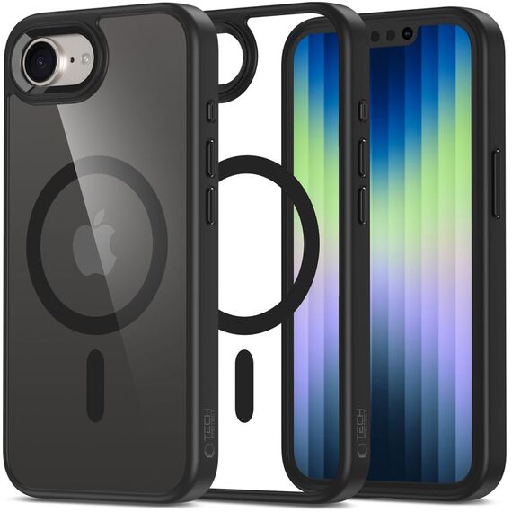 Tech-Protect MagMat MagSafe iPhone 16e Case - Black-Transparent - Apple Cases - Cases - Techbox