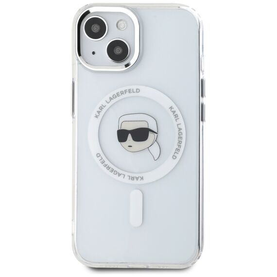 Karl Lagerfeld IML Metal Karl Head MagSafe Case for iPhone 15 Plus White - Uncategorized Cases (2) - Cases - Techbox