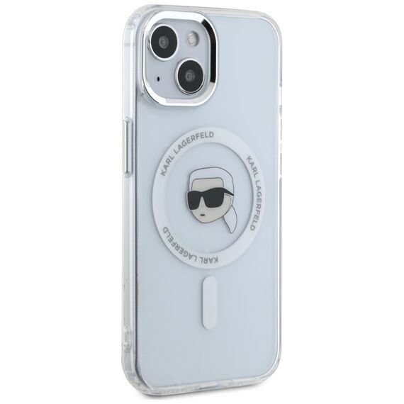 Karl Lagerfeld IML Metal Karl Head MagSafe Case for iPhone 15 Plus White - Uncategorized Cases (2) - Cases - Techbox