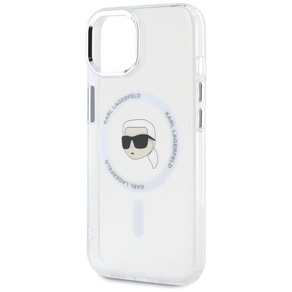 Karl Lagerfeld IML Metal Karl Head MagSafe Case for iPhone 15 Plus White - Uncategorized Cases (2) - Cases - Techbox