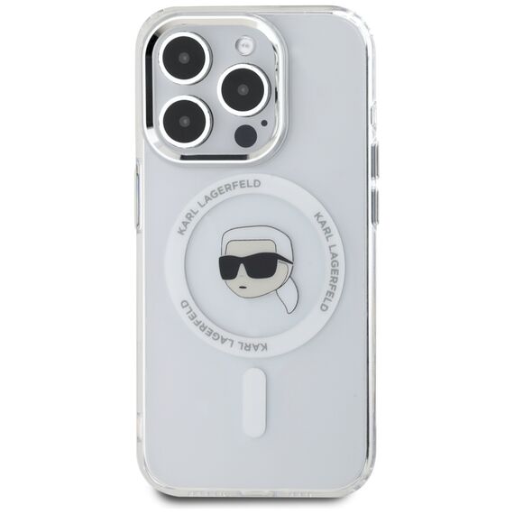 Karl Lagerfeld IML Metal Karl Head MagSafe Case for iPhone 15 Pro White - Uncategorized Cases (2) - Cases - Techbox