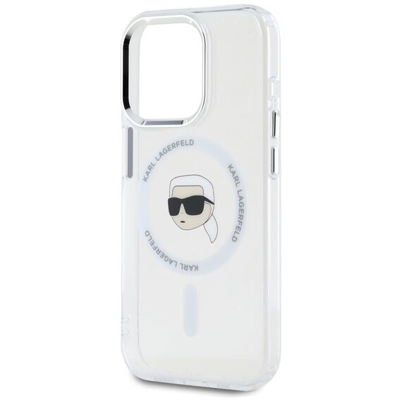 Karl Lagerfeld IML Metal Karl Head MagSafe Case for iPhone 15 Pro White - Uncategorized Cases (2) - Cases - Techbox