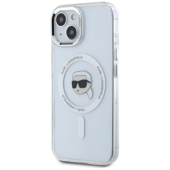 Karl Lagerfeld IML Metal Karl Head MagSafe Case for iPhone 15 White | Techbox