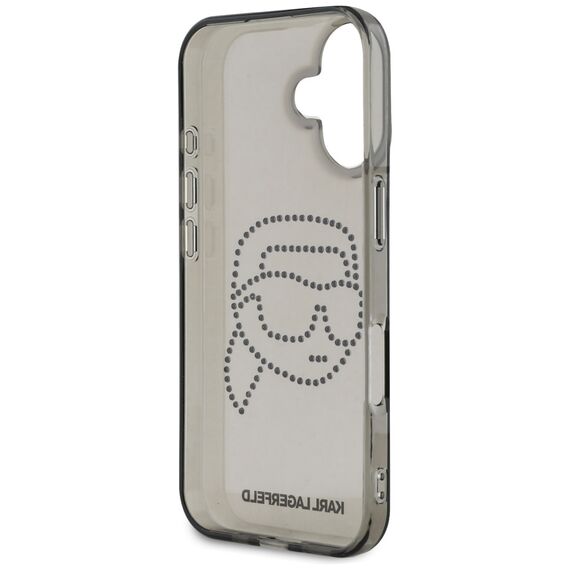 Karl Lagerfeld IML Rhinestones Karl Head Case for iPhone 16 Black | Techbox