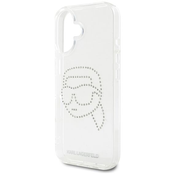 Karl Lagerfeld IML Rhinestones Karl Head Case for iPhone 16 Clear | Techbox
