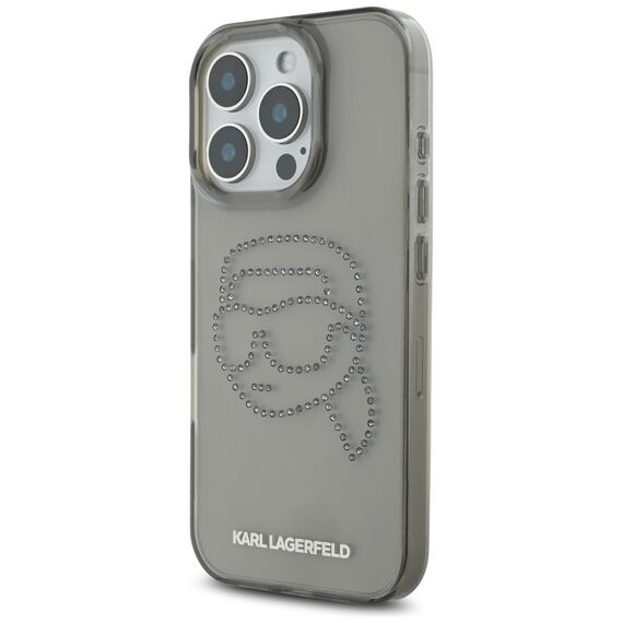 Karl Lagerfeld IML Rhinestones Karl Head Case for iPhone 16 Pro Black | Techbox