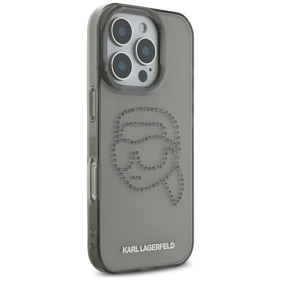 Karl Lagerfeld IML Rhinestones Karl Head Case for iPhone 16 Pro Black | Techbox