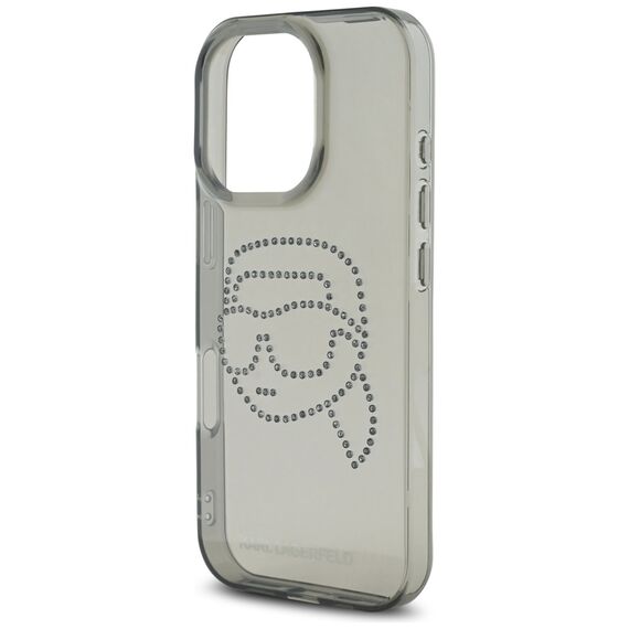 Karl Lagerfeld IML Rhinestones Karl Head Case for iPhone 16 Pro Black | Techbox