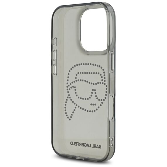 Karl Lagerfeld IML Rhinestones Karl Head Case for iPhone 16 Pro Black | Techbox