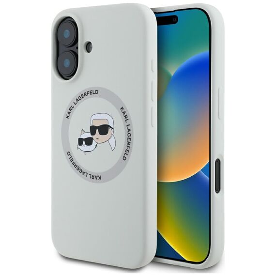 Karl Lagerfeld Silicone Double Heads And Circle MagSafe case for iPhone 16 beige | Techbox