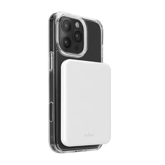 Powerbank Puro Mag Plus 5000mAh 20W Qi2 compatible with MagSafe 1x USB-C Power Delivery - white - Travel Chargers - Smartphone Chargers - Techbox