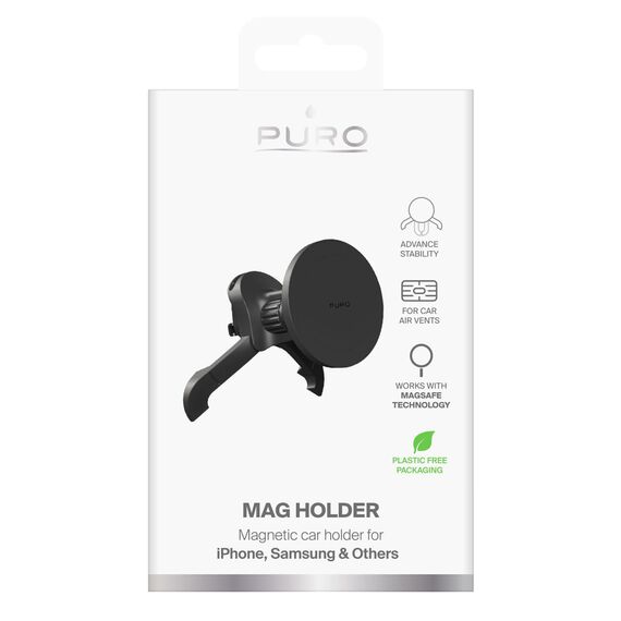 Puro Adjustable Car Holder, MagSafe Compatible - Black - Smartphone Holders - Smartphones - Techbox