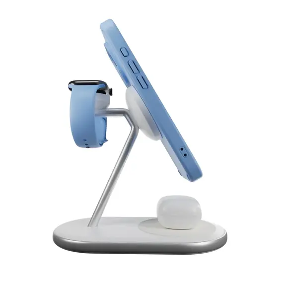 Puro Mag Station Qi2 3-in-1 Wireless Charger Compatible with MagSafe - White | Techbox