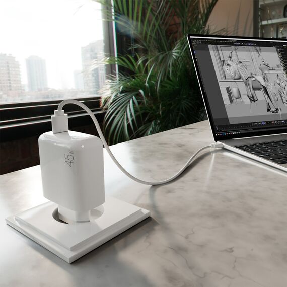 Puro PROLITE 45W USB-C Wall Charger - White - Travel Chargers - Smartphone Chargers - Techbox