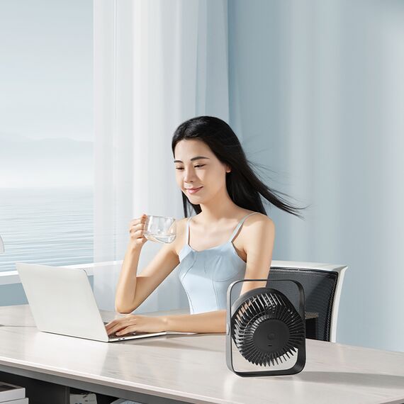 Rtako WD0Y6S Dual Impeller Mini Fan 3600mAh - Black - Fan Coolers - Cooling & Heating - Techbox