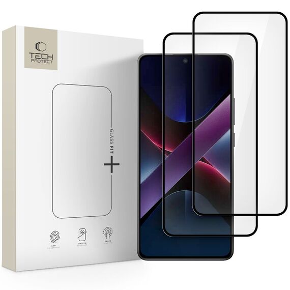 Tech-Protect Glass Fit+ 2-pack tempered glass for Xiaomi Poco X7 5G - black | Techbox