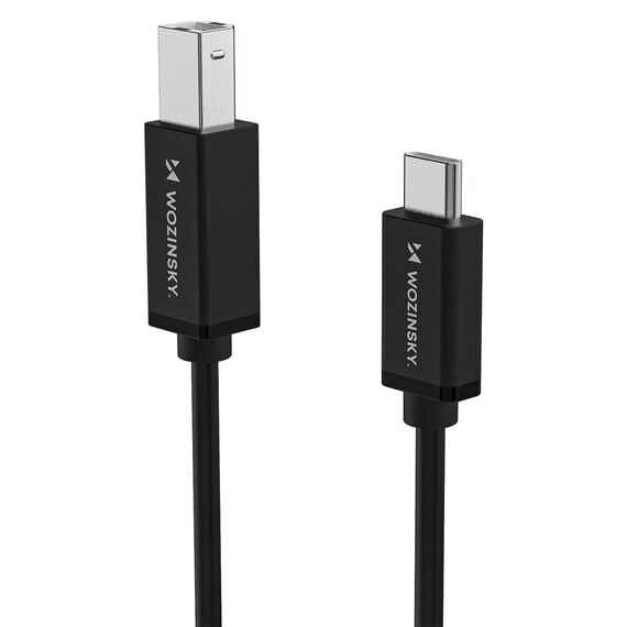 Wozinsky WKDDY2S USB-B - USB-C Cable 2m - Black - Cables & Adapters - Cables & Accessories - Techbox