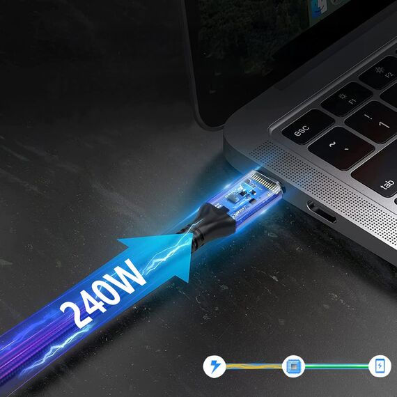 Wozinsky WPS-UY41S USB-C Thunderbolt 4 Cable 240W 1m 4K - Black