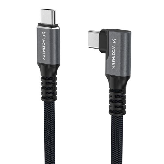 Wozinsky WPS2-UY41S USB-C Thunderbolt 4 240W Angled Cable 2m - Black - Cables & Adapters - Cables & Accessories - Techbox