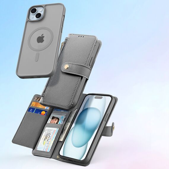 Dux Ducis Lawa Leather Case for iPhone 15 - Gray | Techbox